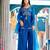Blue embroidered crunchy silk kurti with plazzo and duppata set
