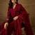 Maroon blue embroidered vichitra silk kurti with pant and duppata set