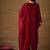 Maroon blue embroidered vichitra silk kurti with pant and duppata set