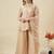 Beige embroidered crunchy silk kurti with plazzo and duppata set