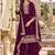 Purple faux georgette semi stitched suit with embroidery & sequence work