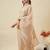 Beige embroidered crunchy silk kurti with plazzo and duppata set