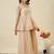 Beige embroidered crunchy silk kurti with plazzo and duppata set