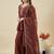 Brown embroidered crunchy silk kurti with plazzo and duppata set