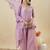 Purple embroidered crunchy silk kurti with plazzo and duppata set