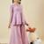 Purple embroidered crunchy silk kurti with plazzo and duppata set