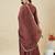 Brown embroidered vichitra silk kurti with plazzo and duppata set
