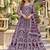 Purple net free size stitched anarkali suit with dimaond & embroidery work