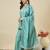 Blue embroidered vichitra silk kurti with plazzo and duppata set