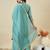 Blue embroidered vichitra silk kurti with plazzo and duppata set