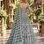 D green net free size stitched anarkali suit with dimaond & embroidery work
