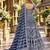 Navy net free size stitched anarkali suit with dimaond & embroidery work