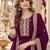 Purple faux georgette semi stitched suit with embroidery & sequence work