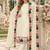 Cream faux georgette semi stitched plazzo suit with embroidery & sequins work