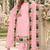 Baby pink faux georgette semi stitched plazzo suit with embroidery & sequins work