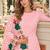Baby pink faux georgette semi stitched plazzo suit with embroidery & sequins work