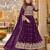 Purple faux georgette semi stitched plazzo suit with embroidery & sequins work