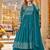 Blue faux georgette semi stitched plazzo suit with embroidery & sequins work