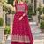 Red faux georgette semi stitched plazzo suit with embroidery & sequins work