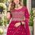 Red faux georgette semi stitched plazzo suit with embroidery & sequins work