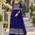 Navy faux georgette semi stitched plazzo suit with embroidery & sequins work