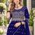 Navy faux georgette semi stitched plazzo suit with embroidery & sequins work