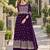 Purple faux georgette semi stitched plazzo suit with embroidery & sequins work