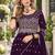 Purple faux georgette semi stitched plazzo suit with embroidery & sequins work