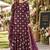 Purple faux georgette semi stitched plazzo suit with embroidery & sequins work