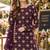 Purple faux georgette semi stitched plazzo suit with embroidery & sequins work