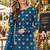 Teal blue faux georgette semi stitched plazzo suit with embroidery & sequins work