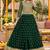 green silk blend semi stitched anarkali suit with embroidery & stone work