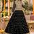 Black silk blend semi stitched anarkali suit with embroidery & stone work