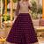 Purple silk blend  semi stitched anarkali suit with embroidery & stone work
