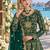 D green net semi stitched anarkali suit with codding & stone work