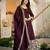 Maroon roman silk party  embroidery wear anarkali  suit set