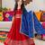 Red cotton gota patti girls lehenga choli with bandhani dupatta