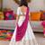 White cotton gota patti girls lehenga choli with bandhani dupatta