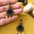 Gold oxidised traditional black drop earrings