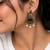 Gold oxidised traditional black drop earrings