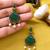 Gold oxidised traditional green drop earrings