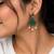 Gold oxidised traditional green drop earrings