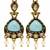 Gold oxidised traditional mint  drop earrings