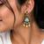 Gold oxidised traditional mint  drop earrings