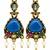 Gold oxidised traditional multi drop earrings