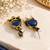 Gold oxidised traditional multi drop earrings