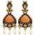 Gold oxidised traditional orange drop earrings
