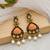 Gold oxidised traditional orange drop earrings