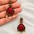 Gold oxidised traditional ruby red drop earrings