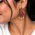 Gold oxidised traditional ruby red drop earrings
